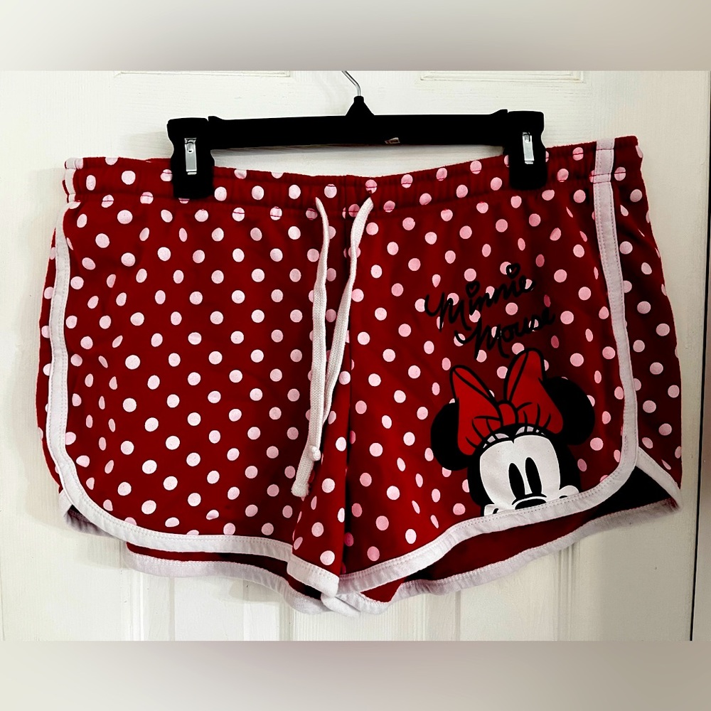 Minnie mouse red and white polkadot lounge shorts